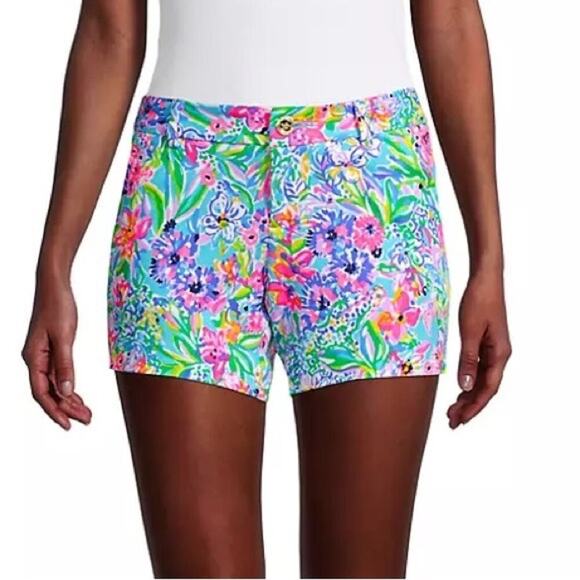 Lilly Pulitzer Callahan Short Amalfi Blue Alligator Isle 12 Colorful Preppy - Picture 1 of 7